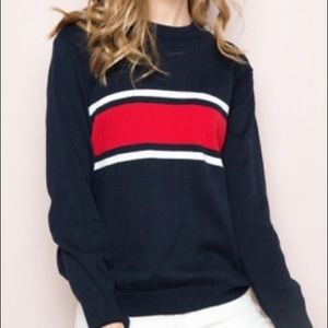 brandy Melville navy red stripe sweater